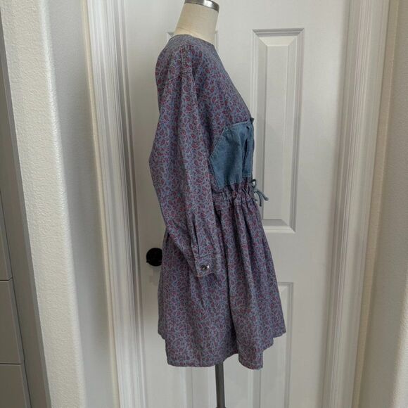 Vintage 80s 90s Guess Jeans Denim Paisley DRESS by Georges Marciano - Picture 11 of 12